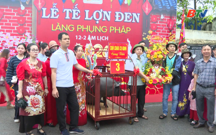 Độc đ&aacute;o Lễ tế lợn đen Ngh&egrave; T&acirc;n Phượng 
