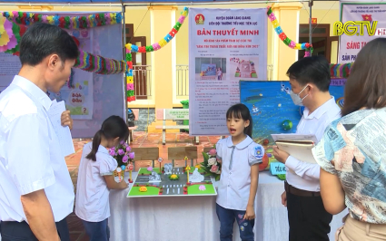 Gần 100 sản phẩm, &yacute; tưởng tham gia ng&agrave;y Hội "S&aacute;ng tạo trẻ" huyện Lạng Giang