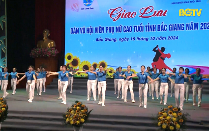 Giao lưu d&acirc;n vũ hội vi&ecirc;n phụ nữ cao tuổi tỉnh năm 2024 