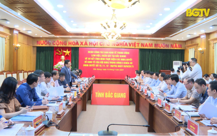 Khảo s&aacute;t thực hiện Nghị quyết Trung ương 5 tại Bắc Giang