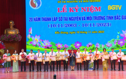 Kỷ niệm 20 năm th&agrave;nh lập sở TN&MT tỉnh Bắc Giang