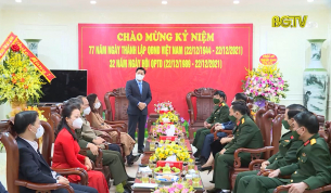 L&atilde;nh đạo tỉnh ch&uacute;c mừng ng&agrave;y th&agrave;nh lập QĐND Việt Nam năm 2021