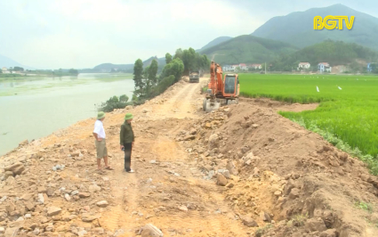 Lục Nam: Đơn vị khai th&aacute;c c&aacute;t sỏi ho&agrave;n th&agrave;nh đắp trả diện t&iacute;ch sạt lở 