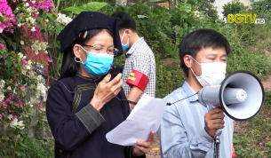 Lục Ngạn: tuy&ecirc;n truyền ph&ograve;ng, chống Covid-19 bằng tiếng N&ugrave;ng