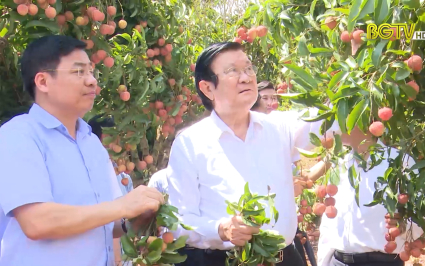 Nguy&ecirc;n Chủ tịch nước Trương Tấn Sang về thăm tỉnh Bắc Giang