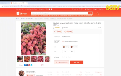 Nhiều s&agrave;n thương mại điện tử lớn b&aacute;n vải thiều Bắc Giang