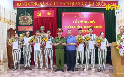 Niềm vui ng&agrave;y đặc x&aacute; tại trại tạm giam c&ocirc;ng an tỉnh Bắc Giang 
