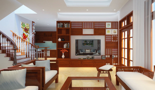 Nội thất gỗ tự nhiên cho nhà lô phố