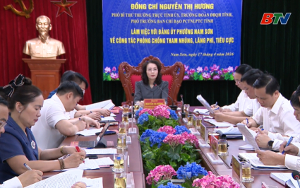 Ph&oacute; B&iacute; thư thường trực Tỉnh ủy l&agrave;m việc với phường Nam Sơn về ph&ograve;ng chống tham nhũng, l&atilde;ng ph&iacute;, ti&ecirc;u cực