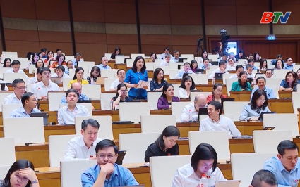 Quốc hội thảo luận ở hội trường về việc th&agrave;nh lập th&agrave;nh phố Bắc Ninh v&agrave; Quảng Ninh 