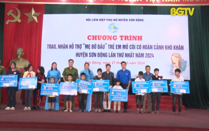 Sơn Động: 119 trẻ mồ c&ocirc;i được nhận đỡ đầu