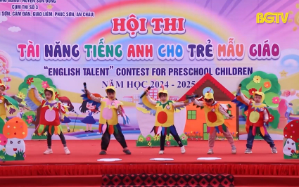 Sơn Động: Trẻ mẫu gi&aacute;o l&agrave;m quen với tiếng Anh 