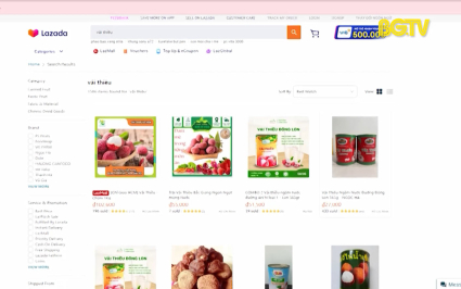 Nhiều s&agrave;n thương mại điện tử lớn b&aacute;n vải thiều Bắc Giang