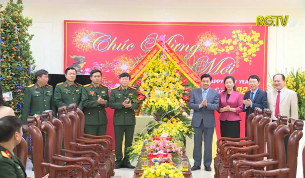 Thường trực Tỉnh ủy ch&uacute;c Tết lực lượng vũ trang tỉnh Bắc Giang