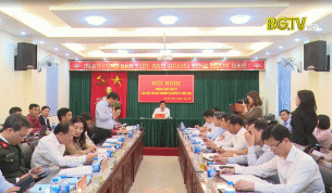 Thường trực tỉnh ủy l&agrave;m việc với ban thường vụ huyện ủy Hiệp H&ograve;a