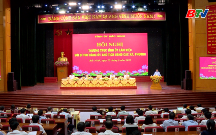 Thường trực Tỉnh ủy l&agrave;m việc với B&iacute; thư Đảng ủy, Chủ tịch UBND c&aacute;c x&atilde;, phường 