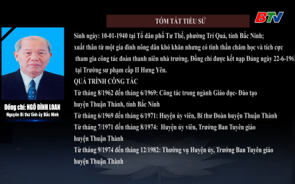 Tiểu sử đồng ch&iacute; Ng&ocirc; Đ&igrave;nh Loan