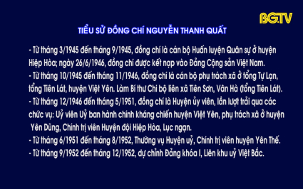 Tiểu sử đồng ch&iacute; Nguyễn Thanh Quất