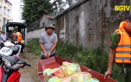 T&igrave;nh người trong b&atilde;o, lũ ở Lục Ngạn