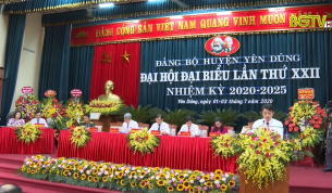 Tổ chức th&agrave;nh c&ocirc;ng Đại hội Đại biểu Đảng bộ huyện Y&ecirc;n Dũng lần thứ XXII