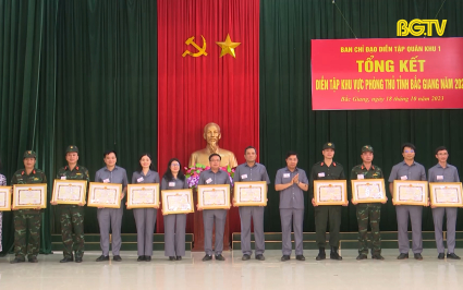 Tổng kết diễn tập khu vực ph&ograve;ng thủ tỉnh Bắc Giang năm 2023