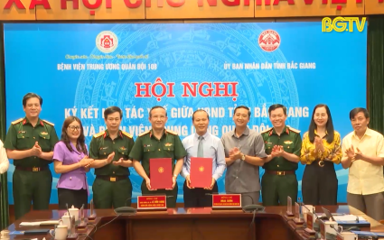 UBND tỉnh Bắc Giang k&yacute; kết hợp t&aacute;c về ph&aacute;t triển y tế với  Bệnh viện Trung ương Qu&acirc;n đội 108