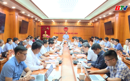 UBND tỉnh b&agrave;n giải ph&aacute;p th&aacute;o gỡ kh&oacute; khăn c&aacute;c dự &aacute;n điện 